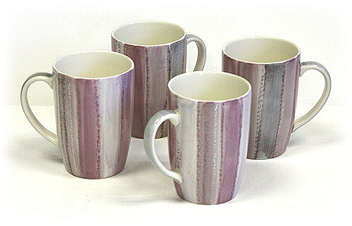 Set of FOUR Pottery Coffee Cups 5 Oz Ceramic Tea Cups Without