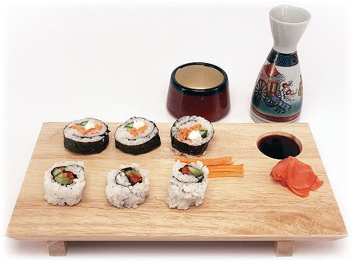 Joyce Chen 55-1106, Bamboo Sushi Board Set, 6-Inch by 10-1/2-Inch