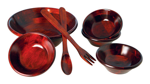 Mountain Woods 5 bowls cheapest set Mahogany Finish Wooden Serving Salad Bowl