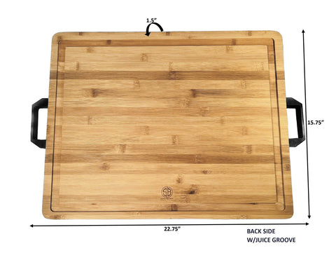 Extra Large Wooden Chopping Board with Juice Groove Organic Food