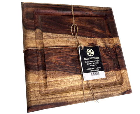 Mountain Woods Brown Teak Wood Cutting Board w/ Juice Groove - 20
