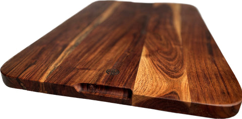 Acacia Wood Round Cutting Board 17.7 Dark Brown - The Good Tree