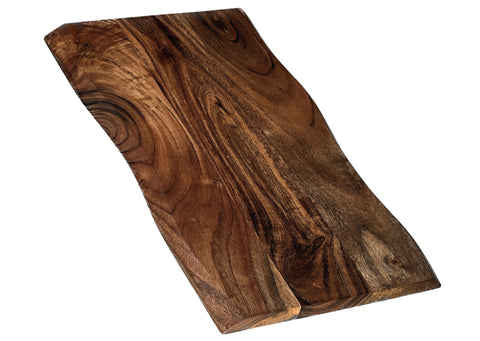 Mountain Woods, Large Brown Hand Crafted Live Edge Teak Cutting Board/