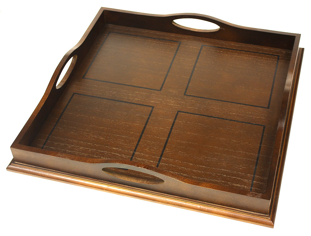 Ottoman Wooden Serving Tray With Handles