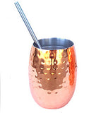 Insulated Copper Cocktail with Stainless Steel Straws